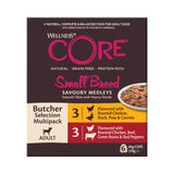 ويلنس كور طعام رطب للكلاب البالغة من السلالات الصغيرة مجموعة الجزار المتنوعة بنكهات متنوعة 510غ