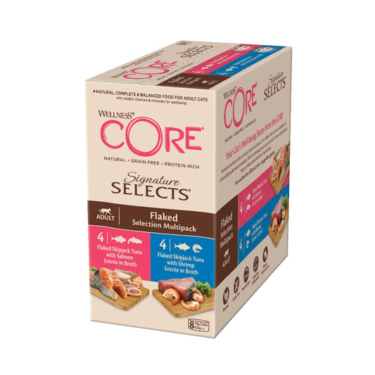 Wellness CORE Signature Selects Wet Food For Adult Cats With Tuna and Shrimp With Tuna and Salmon in Broth 79*8g
