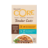 Wellness CORE Tender Cuts Wet Food For Adult Cats With Chicken with Chicken Liver and Chicken With Salmon in Broth 85*6g