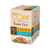 Wellness CORE Tender Cuts Wet Food For Adult Cats With Chicken with Chicken Liver and Chicken With Salmon in Broth 85*6g