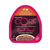 ويلنس كور طعام رطب للكلاب البالغة من السلالات الصغيرة بنكهة الدجاج والديك الرومي مع الجزر والفاصوليا الخضراء 85غ