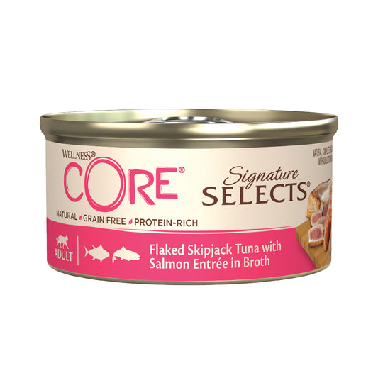 Wellness CORE Signature Selects Wet Food For Adult Cats With Tuna and Salmon in Broth 79g