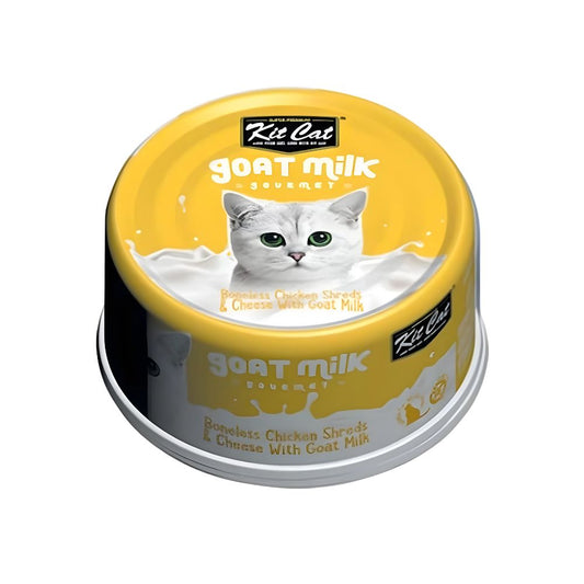 KitCat Wet Food with Boneless Chicken Shreds & Cheese with Goat Milk 70 g