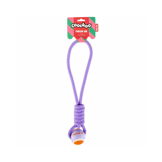 Coockoo Throw Me Dog Toy Ball with Rope Purple and Orange