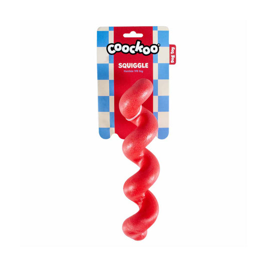 Coockoo Squiggle Dog Toy Red