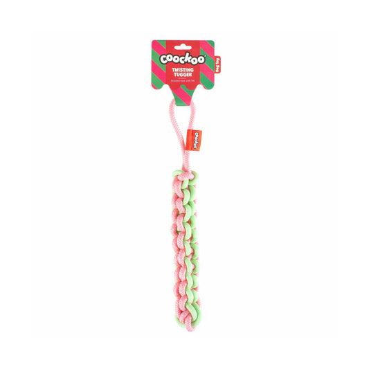 Coockoo Twisting Tugger Dog Toy Green and Pink