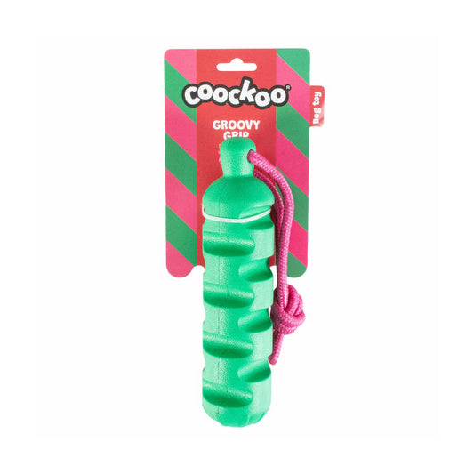 Coockoo Groovy Grip Dog Toy Green and Pink