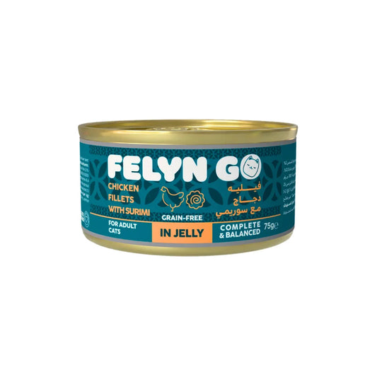 Felyn Go Wet Food for Adult Cats With Chicken Fillets and Surimi in Jelly 75g