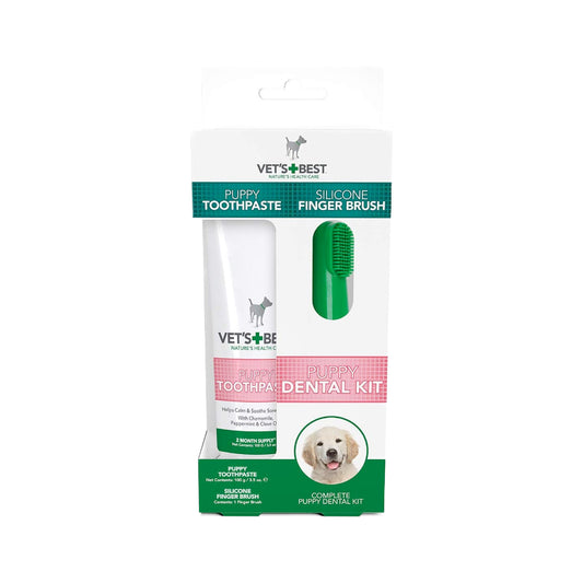 Vet's Best Dental gel with silicone finger brush for puppies