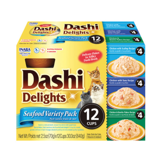 Inaba Dashi Delights Wet Cat Food Seafood Variety 70*12g