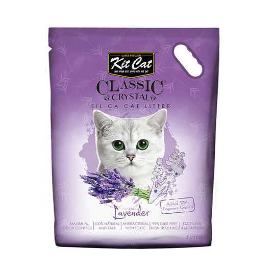كت كات كلاسيك رمل للقطط كريستال برائحة اللافندر 5 لتر