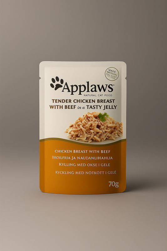 Applaws Wet Cat Food Tinder Chicken Breast With Beef In a Tasty Jelly 70 g