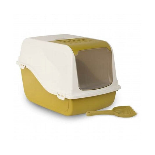 MP Bergamo Ariel Litterbox, With a Gap on Top, Mustard