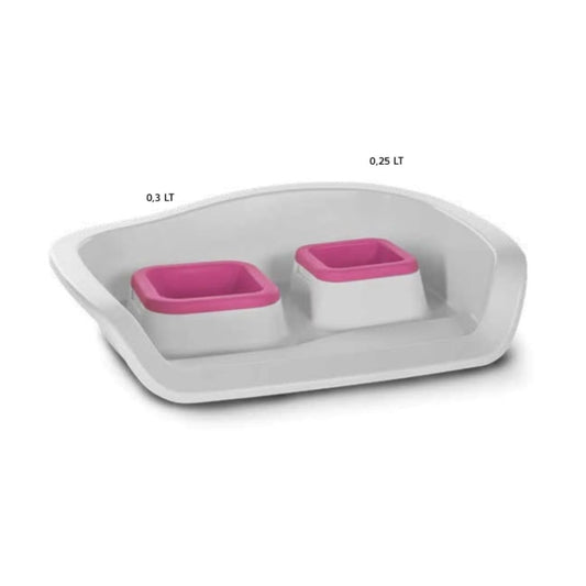 MP Bergamo Tray with An Eating Bowl & A Drinking Bowl