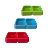 ام بي بيرغامو  كيتولا فيولا  صحن بلاستيك مزدوج 0.6 لتر ×2 ألوان مشكلة