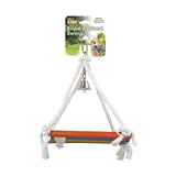 بيرد لايف ارجوحة من الحبال والخشب و جرس للطيور متوسطة الحجم.