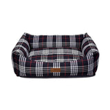 Feline Go Rectangular Check Bed for Cats and Dogs, black and red