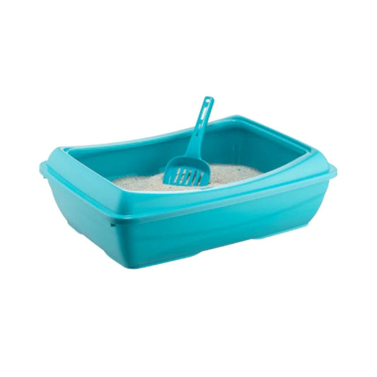 Feline Go Open Cat Litter Box with Scoop - Sky Blue