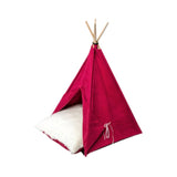 فيلاين قو كب كيك سرير شكل خيمة للقطط والكلاب لون احمر