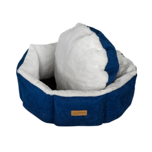 Feline Go round bed for cats and dogs, navy blue