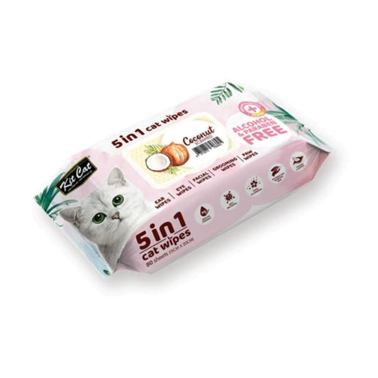 كت كات مناديل معطرة 5 في 1 برائحة جوز الهند 80 منديل