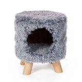 Prevo Cozy Round Hutch for Cats and Small Dogs - 13.5"H Grey