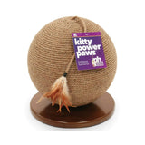 Kitty Power Paws Scratcher for Cats, Ball Shape, Brown Color