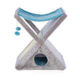 Kitty Power Paws Scratcher for Cats With Interactive House and Balls, Blue Color