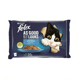 Purina Felix Countryside Wet Food For Adult Cats With Tuna And Cod in Jelly 4*85 g