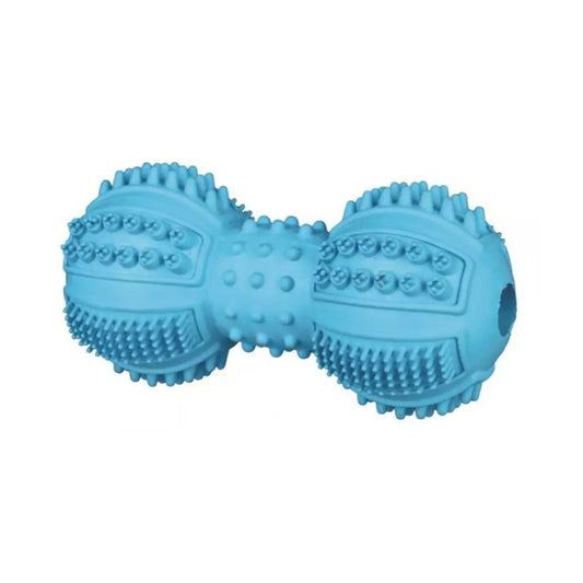 Zolux silicone dog toy in the shape of a bone with multi-colored protrusions, 9 cm