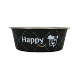 Zolux Happy Stainless Steel Dog Bowl, Non-Slip, Black