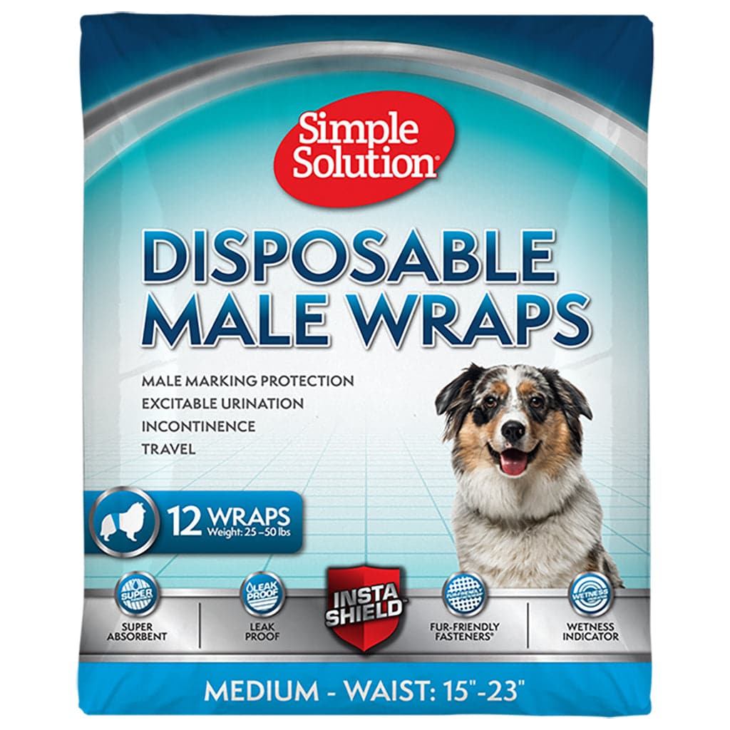 سمبل سولوشن حفاضات للكلاب الذكور حجم وسط 12 حبة | متجر باندا.