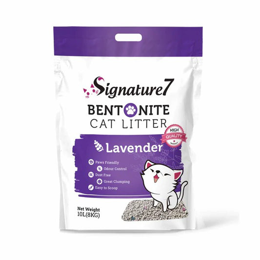 سيقنتشر7 رمل بينتونيت للقطط برائحة اللافندر 8 كغ | متجر باندا.