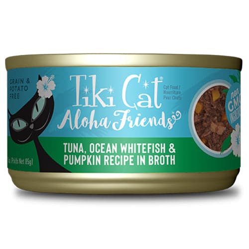 تيكي كات طعام رطب للقطط جميع الاعمار بنكهة التونة وسمك المحيط الابيض والقرع مع المرق 85 جرام