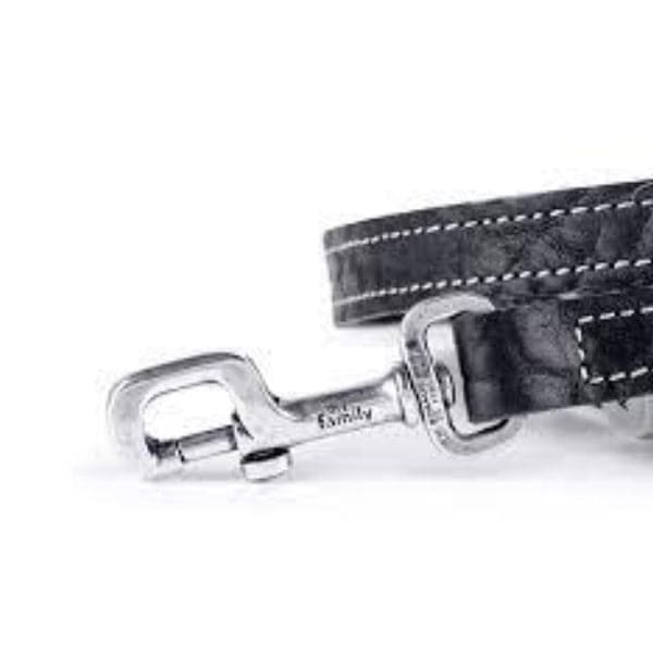 ماي فاميلي ال باسو مشد للكلاب جلد أسود 110×1.6 سم