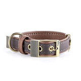 ماي فاميلي بلباو طوق جلد للكلاب بني 35×1.6سم صغير