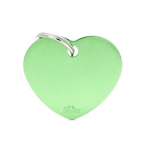 ماي فاميلي قلادة المونيوم شكل قلب لون اخضر فاتح حجم كبير | متجر باندا.
