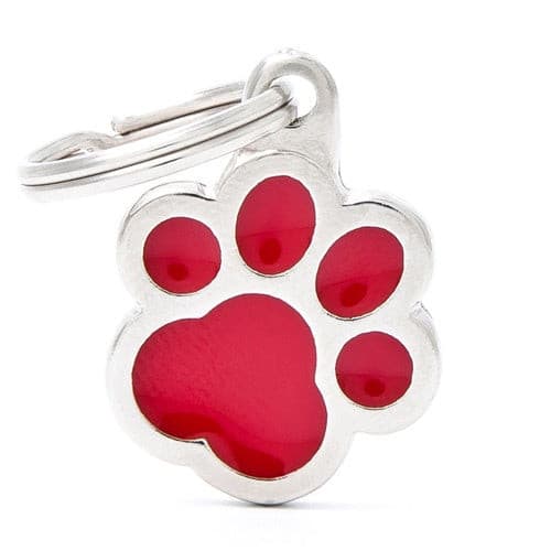 قلادة المونيوم على شكل يد قطة لون احمر | متجر باندا.