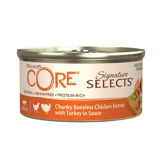 Wellness CORE Signature Selects Wet Food For Adult Cats With Chunky Boneless Chicken and Turkey in Sauce 79g
