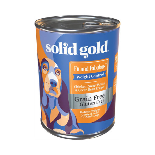 Solid Gold Fit & Fabulous Chicken Sweet Potato & Green Bean Weight Control Recipe Grain-Free Dog Food 374g