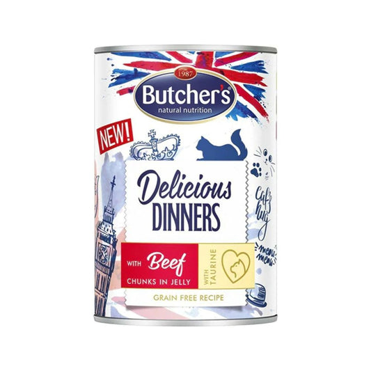 Butcher's Wet Cat Food with Beef Chunks in Jelly 400g