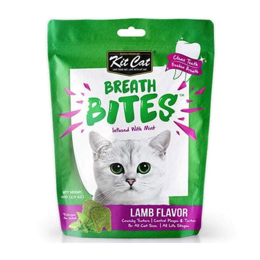 KitCat Mint Breath Bites Cat Snacks Food Supplement Lamb Flavor 60 g