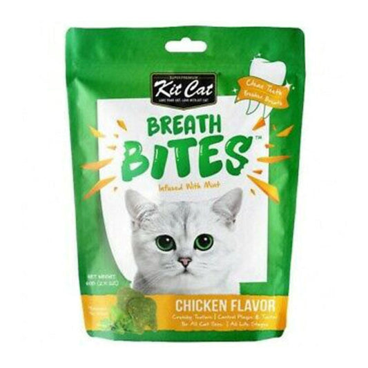 KitCat Mint Breath Bites Cat Snacks Food Supplement Chicken Flavor 60 g