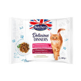 Butchers Delicious Dinners Wet Food For Cats chicken and liver with chicken and beef in Jelly 400g