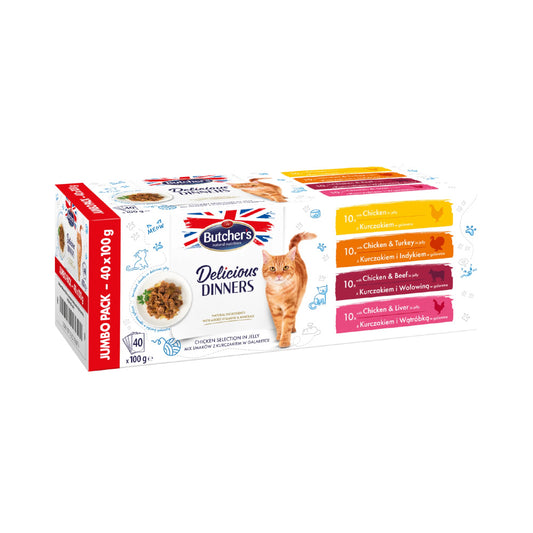 Butchers Delicious Dinners Wet Food For Cats Jumbo Pack Food For Cats 40*100g