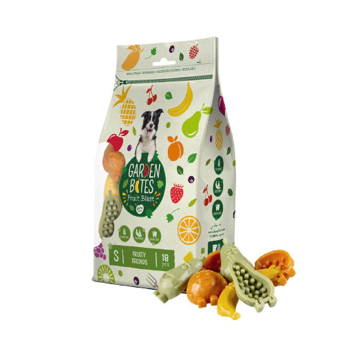 Garden Bites Fruity Friends Dental Health Support Dog Treats 7cm