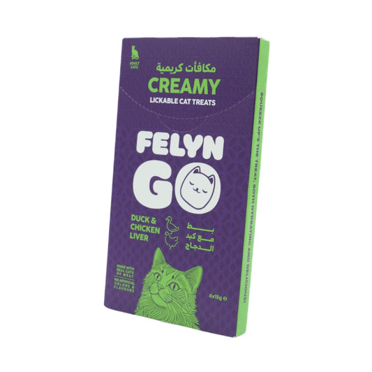 Felyn Go Creamy Cat Treats Duck and Chicken Liver 4*15g