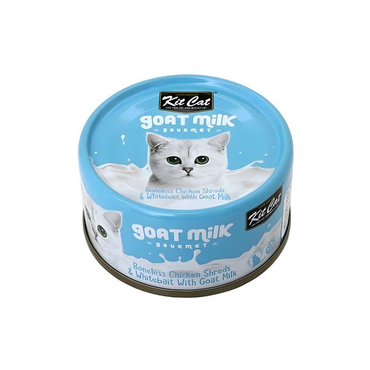 KitCat Wet Food with Boneless Chicken Shreds & Whitebait with Goat Milk 70 g