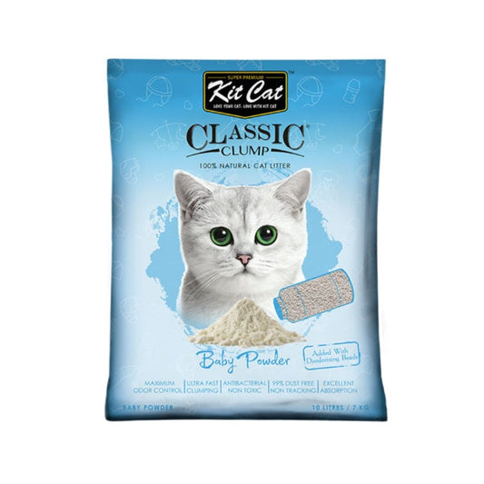 KitCat classic litter for cats with the scent of baby powder