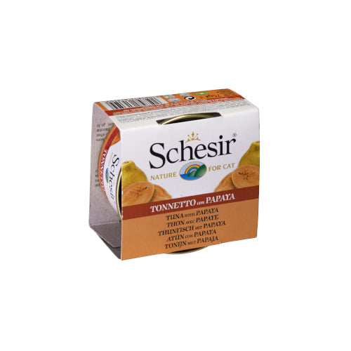 Schesir canned tuna with papaya wet food for adult cats 75 g